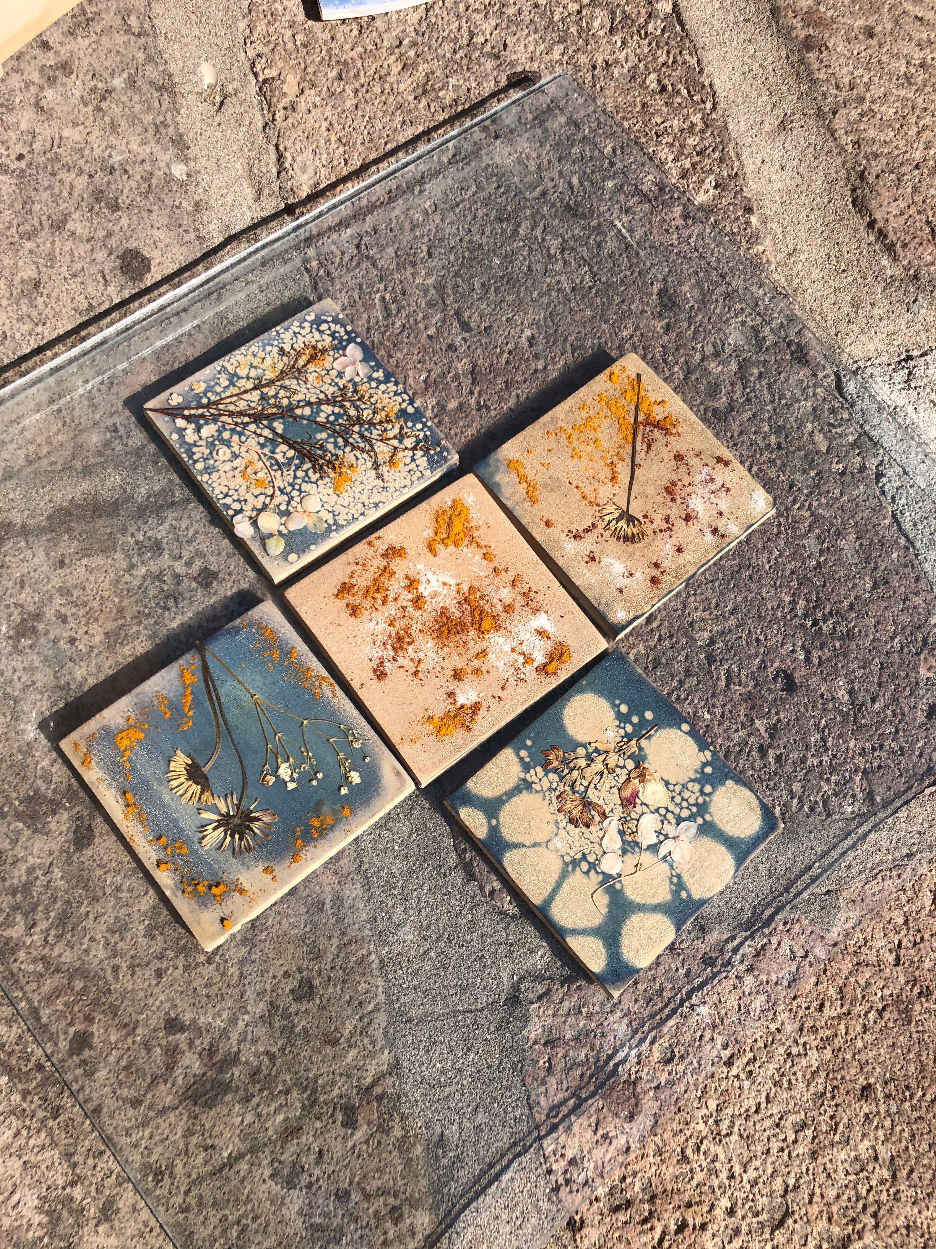 Cianotipia su ceramica - workshop di gruppo